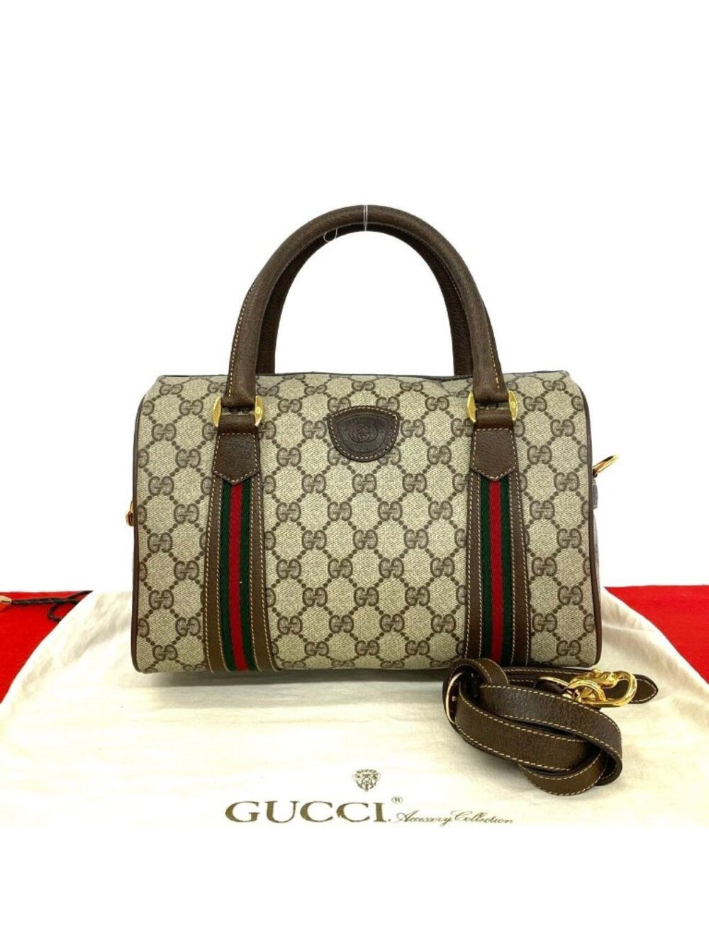 Gucci Vintage Sherry Line GG Pattern Logo Leather 2-Way Shoulder Bag - Picture 1 of 10